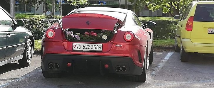 Ferrari 599 GTO Delivers Flowers in Switzerland