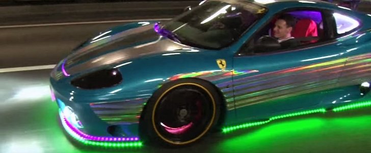 Ferrari Becomes Crazy LED Machine in Tokyo