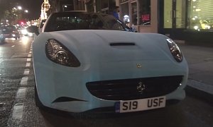 Ferrari California Wrapped in Blue Velvet Looks Like an Italian Smurf