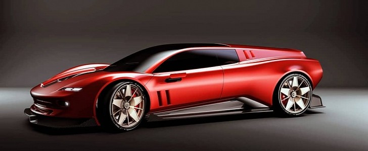 Ferrari "Electric Breadvan" Rendering