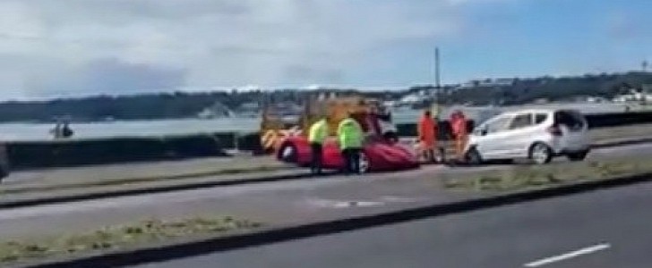 Ferrari Enzo crashed on Jersey island