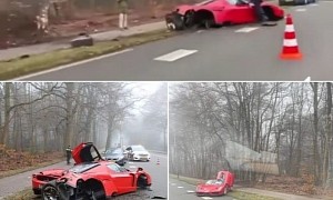 Ferrari Enzo Loses Battle Against Tree in the Netherlands, Presumably During Test Drive
