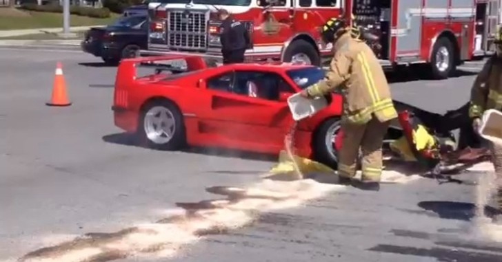 Ferrari F40 crash in Canada