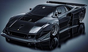 Ferrari F40 "Black Swan" Rendering Is a Widebody Sculpture