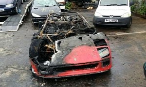 Ferrari F40 Burns to the Ground On First Drive after Restoration