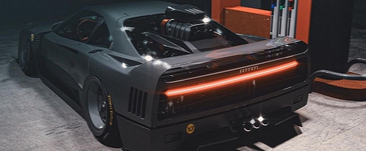 Ferrari F40 "Cyberpunk" rendering