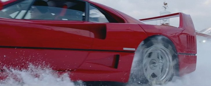 Ferrari F40 snow drifting