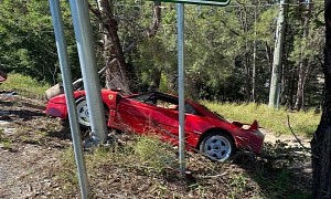 Ferrari F40 Smashed in Australia Presumably During Dealership Test Drive