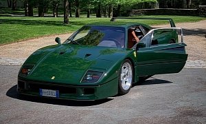 Ferrari F40 With Verde Abetone Paint Is Not a British Race Car