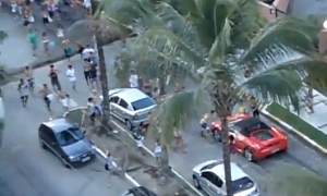 Ferrari F430 Spider Attacked During the Brazilian Carnival