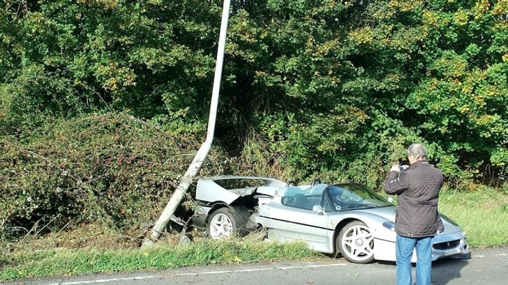 Ferrari F50 Crash in the UK