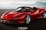 Ferrari F8 Tributo Spider Rendered as the Roofless McLaren 720S Rival