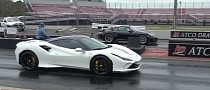 Ferrari F8 Tributo Drag Races Porsche 911 GT2 RS Three Times, and It's Unbelievably Close