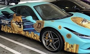 Ferrari F8 Tributo With Dogecoin Wrap Is Such Crypto, Very Musk