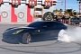 Ferrari FF Does Donuts with Lots Of Smoke, Driver Won't Stop
