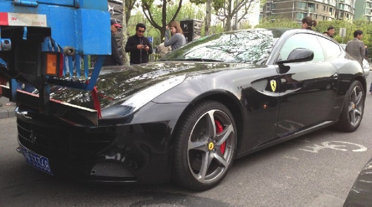 Ferrari FF Rear-Ends Truck in Shanghai