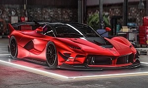 Ferrari FXX-K Evo “Beauty Sleeper” Has Satin Chrome Red Draped Over Aggressive Lines