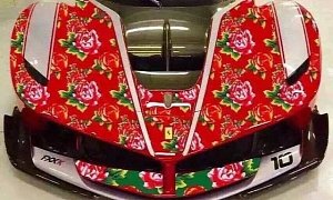 Ferrari FXX K with Roses Wrap Is The Wildest Hypercar Ever