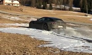 Ferrari GTC4Lusso Goes Offroading in Italian Alps, Plows the Snow