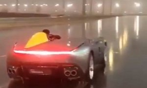 Ferrari Monza SP1 Spotted In the Rain in Kuwait, Sticks Out