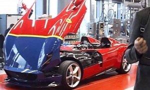 Ferrari Monza SP2 Spotted Inside Factory, Shows Fangio 290 MM Spec