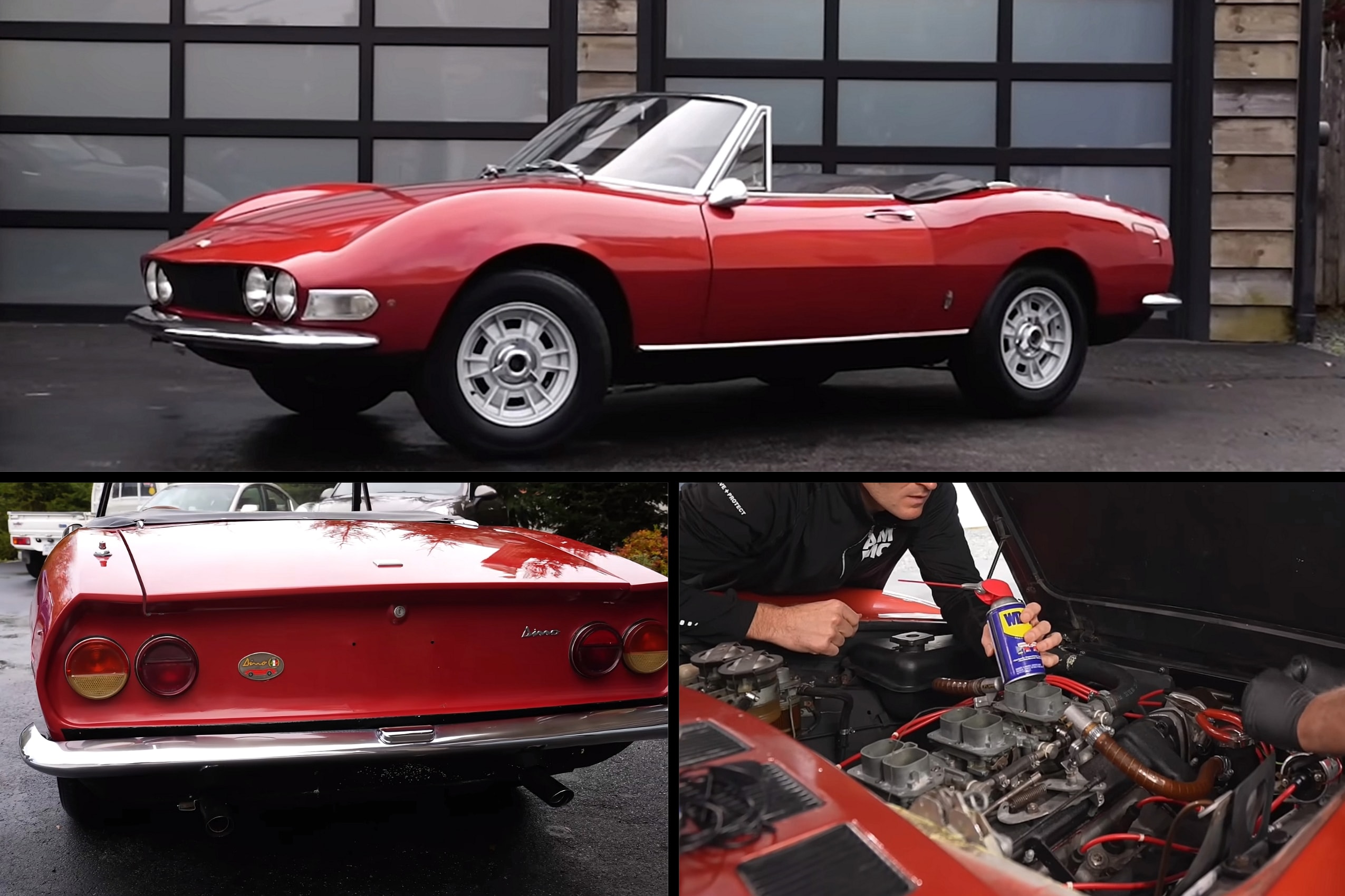 La Fiat Dino del 1967 con motore Ferrari viene sottoposta al primo lavaggio dopo decenni e diventa una bellissima sopravvissuta