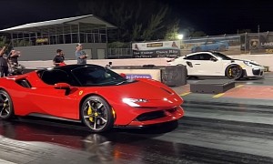 Ferrari SF90 Vs Porsche GT2 RS Drag Race Ends With Frustrating Cliff Hanger