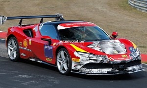 Ferrari SF90 With Massive Rear Wing Spied at the 'Ring, Possible Performance Model Coming