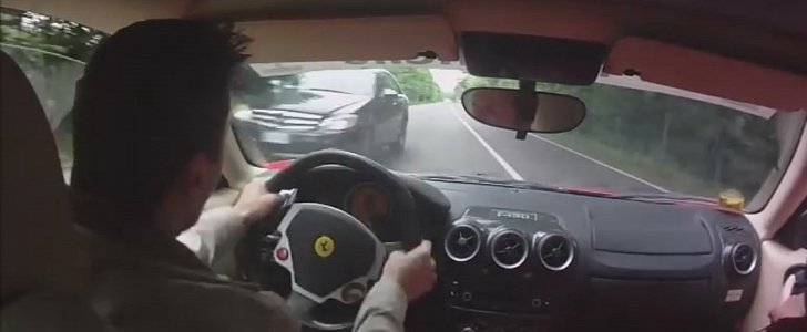 Ferrari Test Drive Almost Ends Up in a Crash