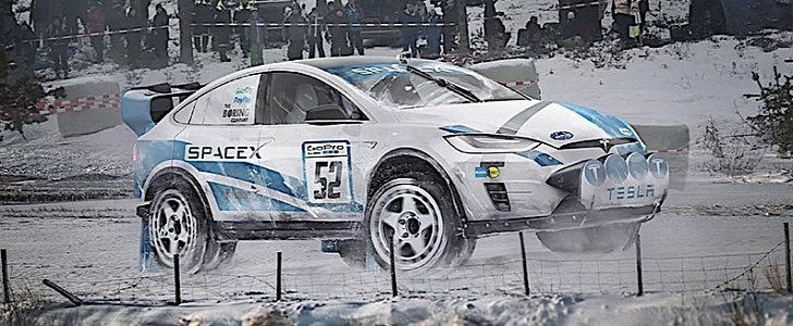 This could be a common sight on world circuits from 2021 (rendering of a rally Tesla Model X)
