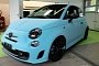 Fiat 500 Abarth Wrapped in Blue Velvet Looks Like a Smurf