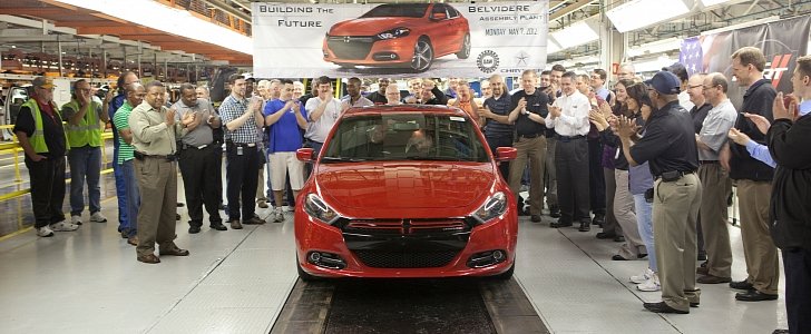 Belvidere Assembly Plant Employees Celebrate the launch of production for 2013 Dodge Dart
