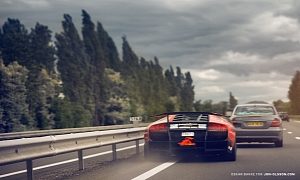 Fiery Exhaust Lamborghini Shows How Not to Overtake