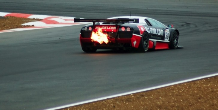 Fiery Lamborghini Exhaust