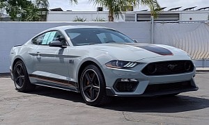 Fighter Jet Gray 2021 Ford Mustang Mach 1 Up for Grabs With 82-Miles on 5.0L V8
