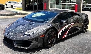 Shark-mouth Lamborghini Huracan Wrap Drops the Bomb