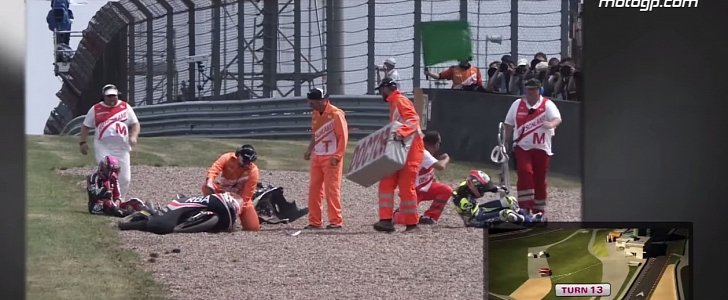 Crash action at Sachsenring, 2015