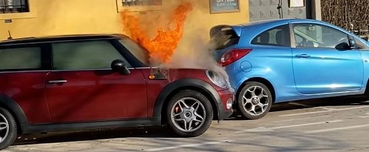 Fire causes MINI engine to start