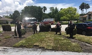 Firefighters, EMTs Save Man’s Life then Return to Finish His Yard Work