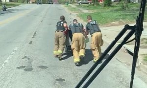 Firefighters Help Disabled Man, Push Him Home After Wheelchair Battery Dies