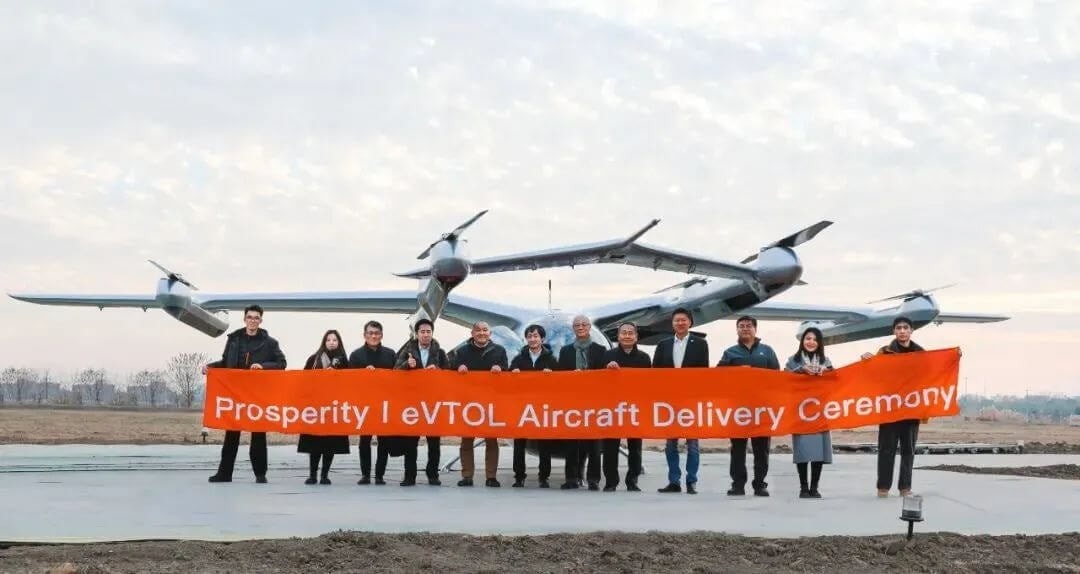 First Chinese “Prosperity” Electric Air Taxi Delivered to an Operator in Japan