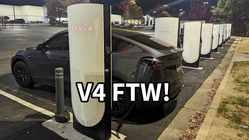 Tesla Supercharger V4 station