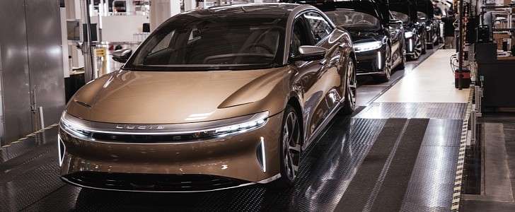First Lucid Air EVs roll off the assembly line