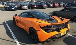 First McLaren 720S in the US Spotted in Virginia Traffic with Raised Rear Wing