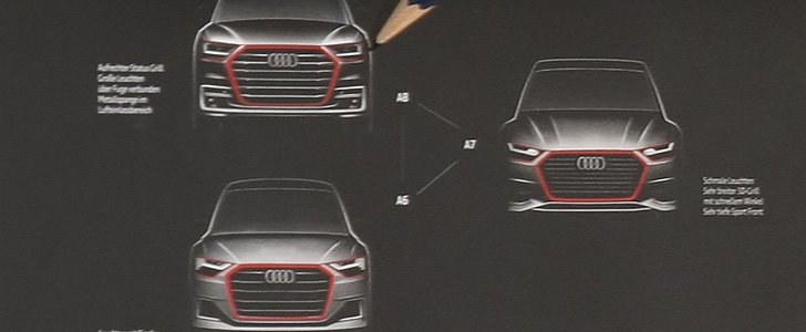 Sketches of Audi A6, A7, and A8