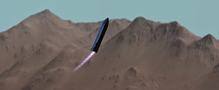 Starship landing on Mars 