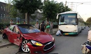 First Tesla Model S Crash in China is Painful to Watch
