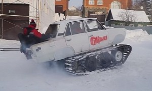 Fitting Tracks to a Lada Looks Easier Than It Is, the End Result Does Donuts