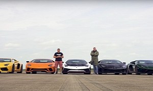 Five V12-Lambos Line Up for a 10-Second Race, Hold Your Bets