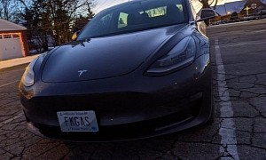 “FKGAS” Tesla Model 3 Lives On to Shame Gas-Guzzlers, Preach About EVs